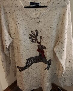 Karen Scott Sequin Reindeer Holiday Sweater  NEW 🎄